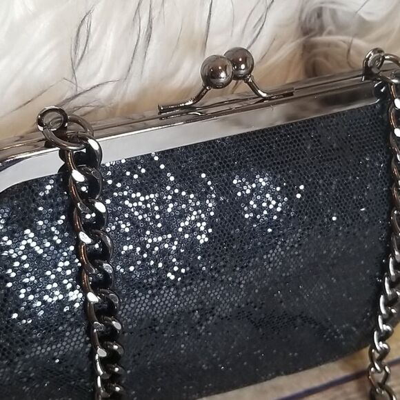 Express Black Sequin Small Dress Bag - Picture 3 of 7